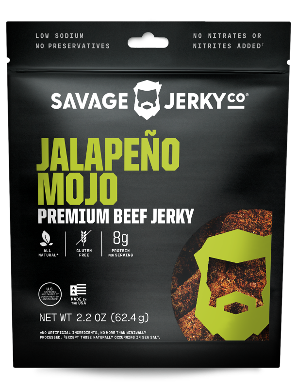 jalapeno mojo beef jerky packaging front
